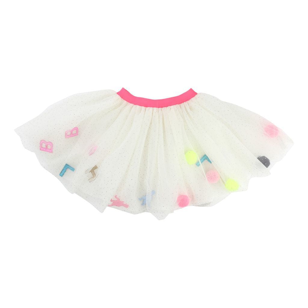 Billieblush Ivory Glitter Skirt-Skirts-Billieblush-kids atelier