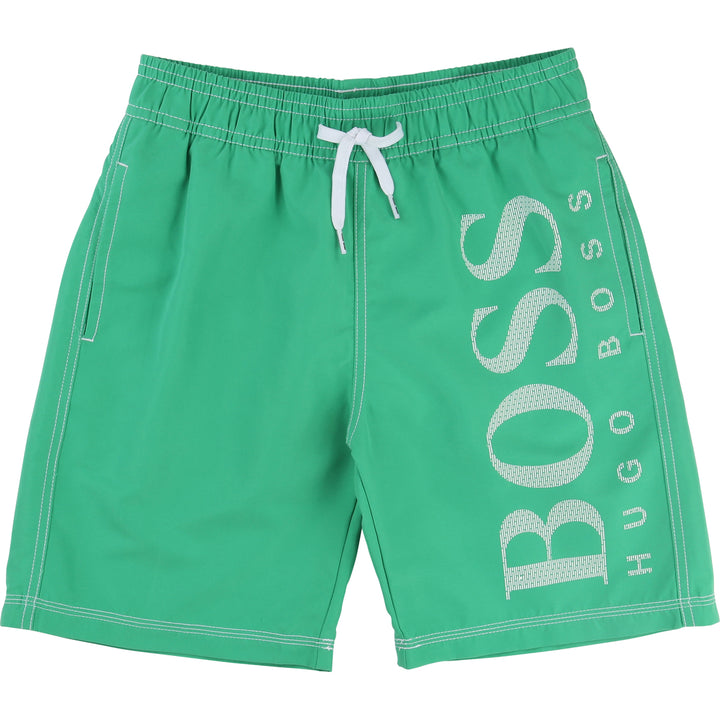 Green Swim Shorts-Swimwear-BOSS-kids atelier