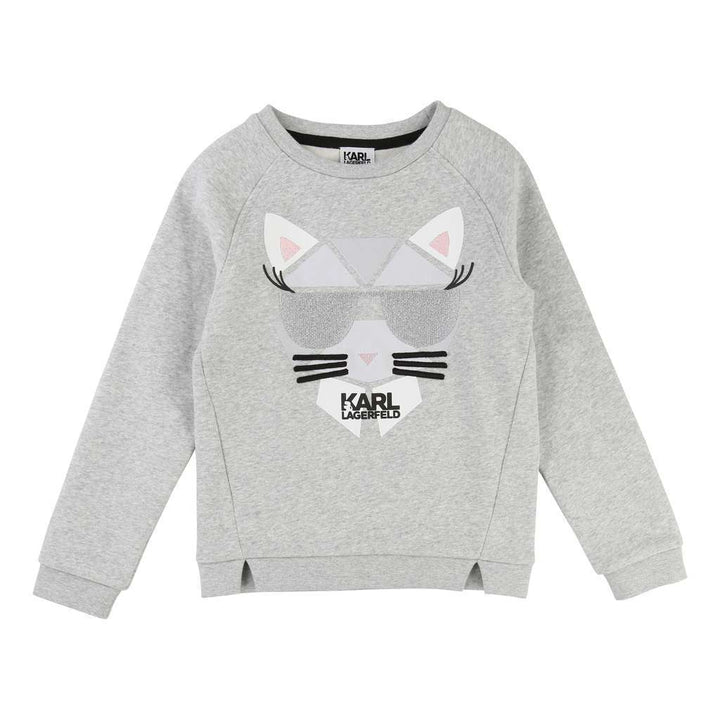 Karl Lagerfeld Grey Sweatshirt-Sweaters-Karl Lagerfeld-kids atelier