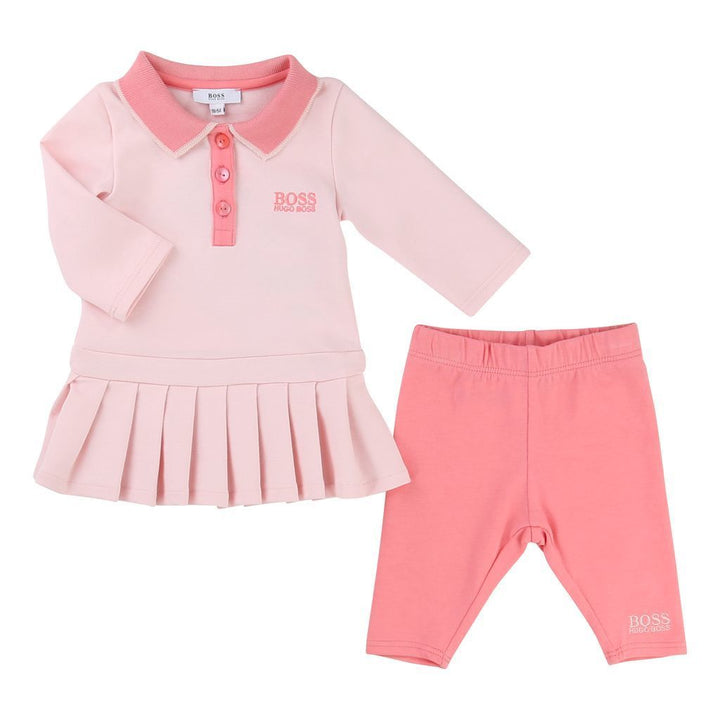 BOSS-SET DRESS+LEGGINGS-J98157-44L PINK PALE-Default-BOSS-kids atelier