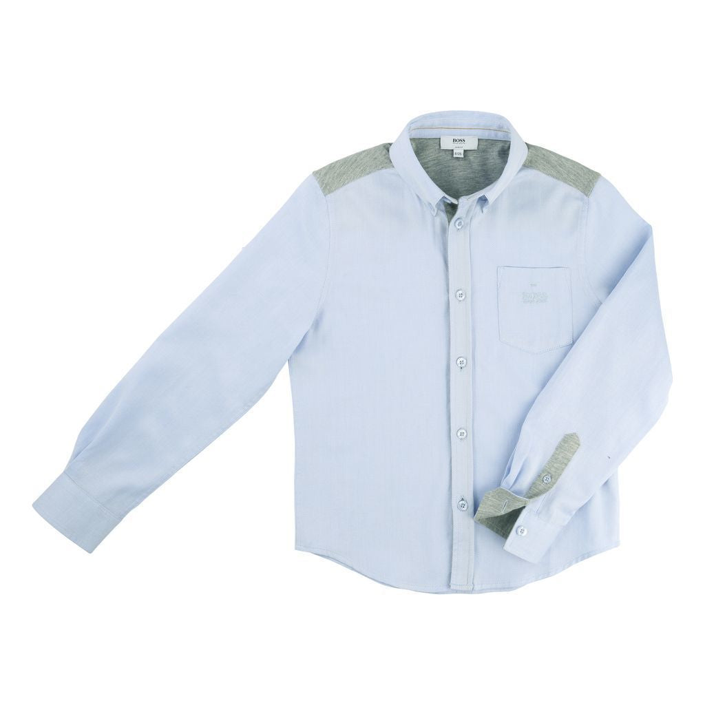 BOSS-LONG SLEEVED SHIRT-J25990-771 PALE BLUE-Default-BOSS-kids atelier