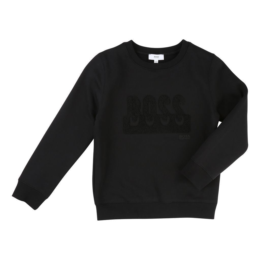 BOSS-SWEATSHIRT-J25984-09B BLACK-Sweaters-BOSS-kids atelier
