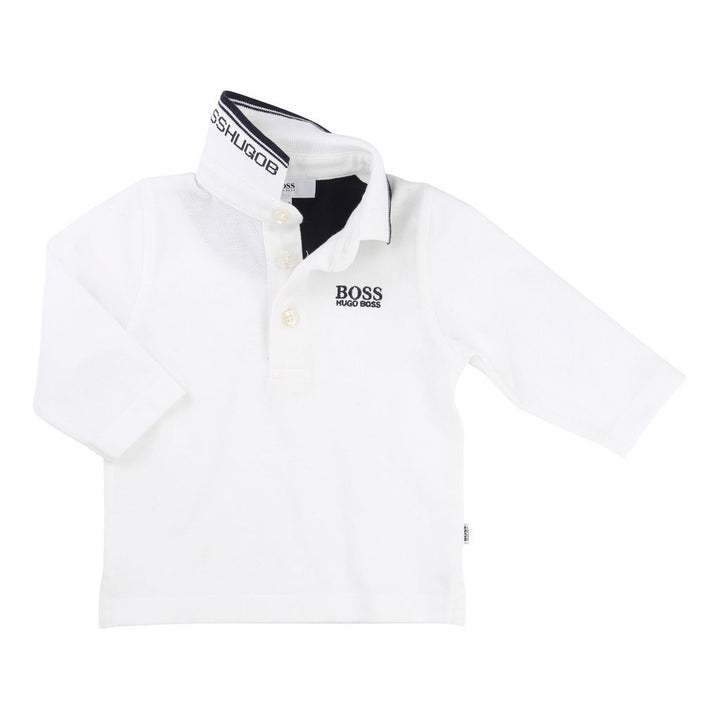 BOSS-LONG SLEEVE POLO-J05V48-10B WHITE-Default-BOSS-kids atelier