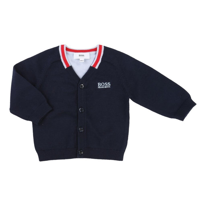BOSS-KNITTED CARDIGAN-J05513-849 NAVY-Default-BOSS-kids atelier