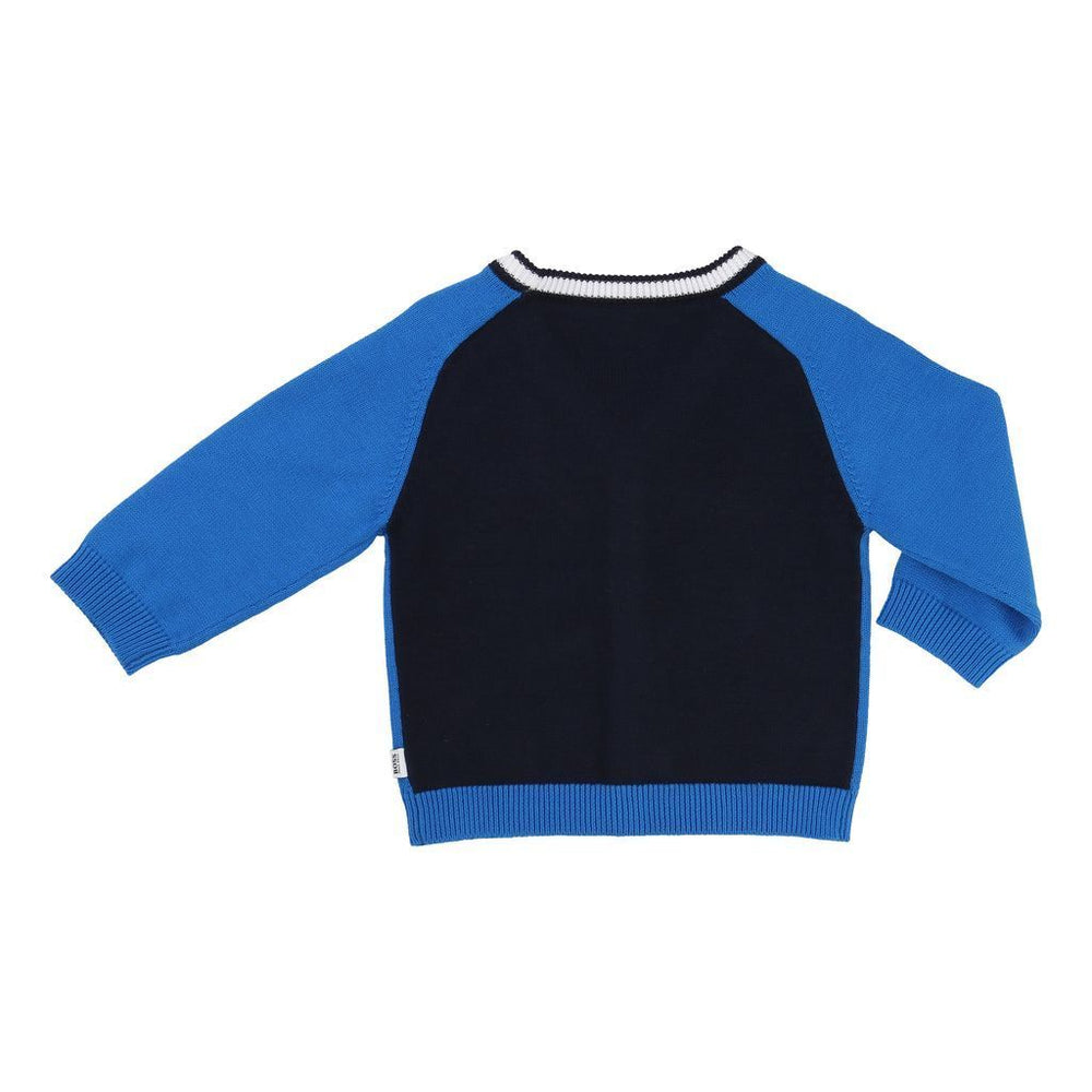 BOSS-KNITTED CARDIGAN-J05513-76N TURQUOISE-Default-BOSS-kids atelier