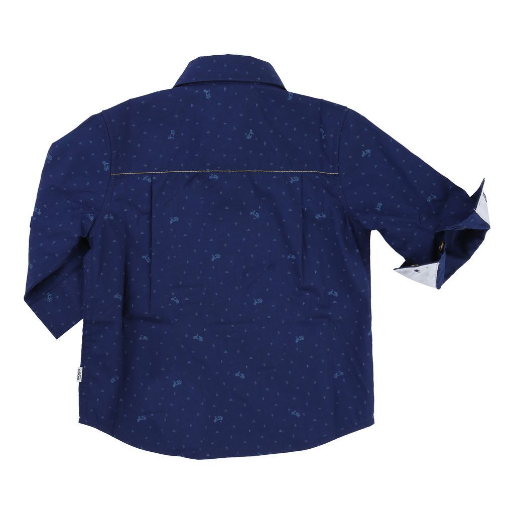 BOSS-LONG SLEEVED SHIRT-J05511-828 BLUE-Default-BOSS-kids atelier