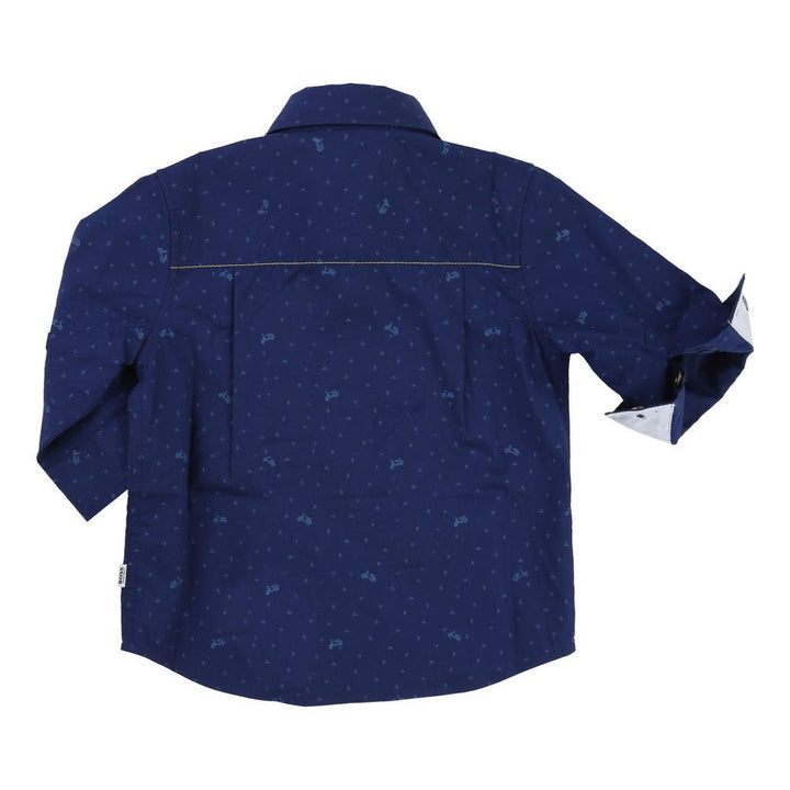BOSS-LONG SLEEVED SHIRT-J05511-828 BLUE-Default-BOSS-kids atelier