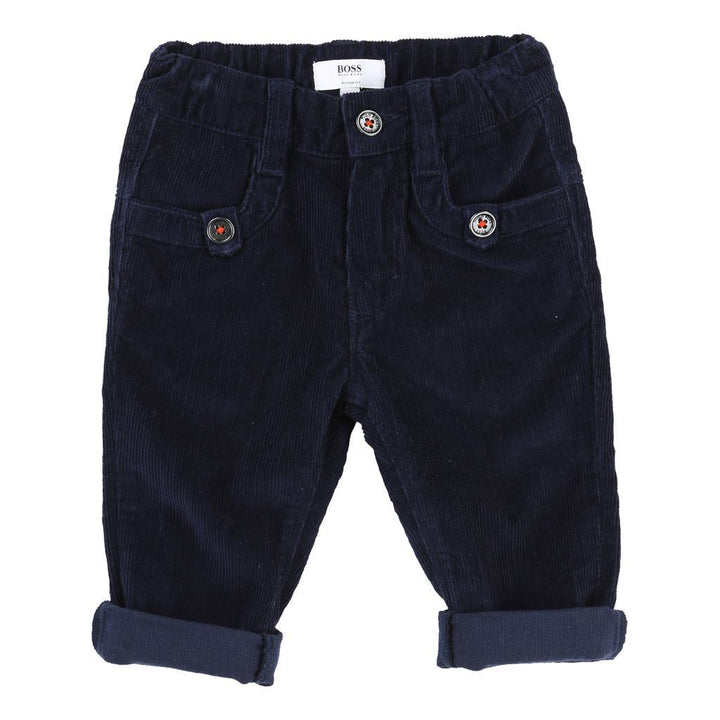 BOSS-VELVET TROUSERS-J04249-849 NAVY-Default-BOSS-kids atelier