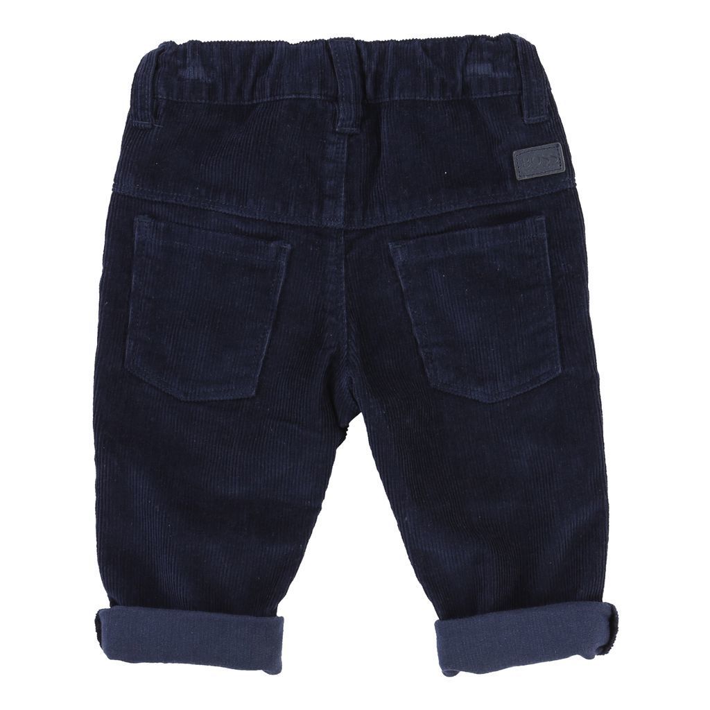 BOSS-VELVET TROUSERS-J04249-849 NAVY-Default-BOSS-kids atelier