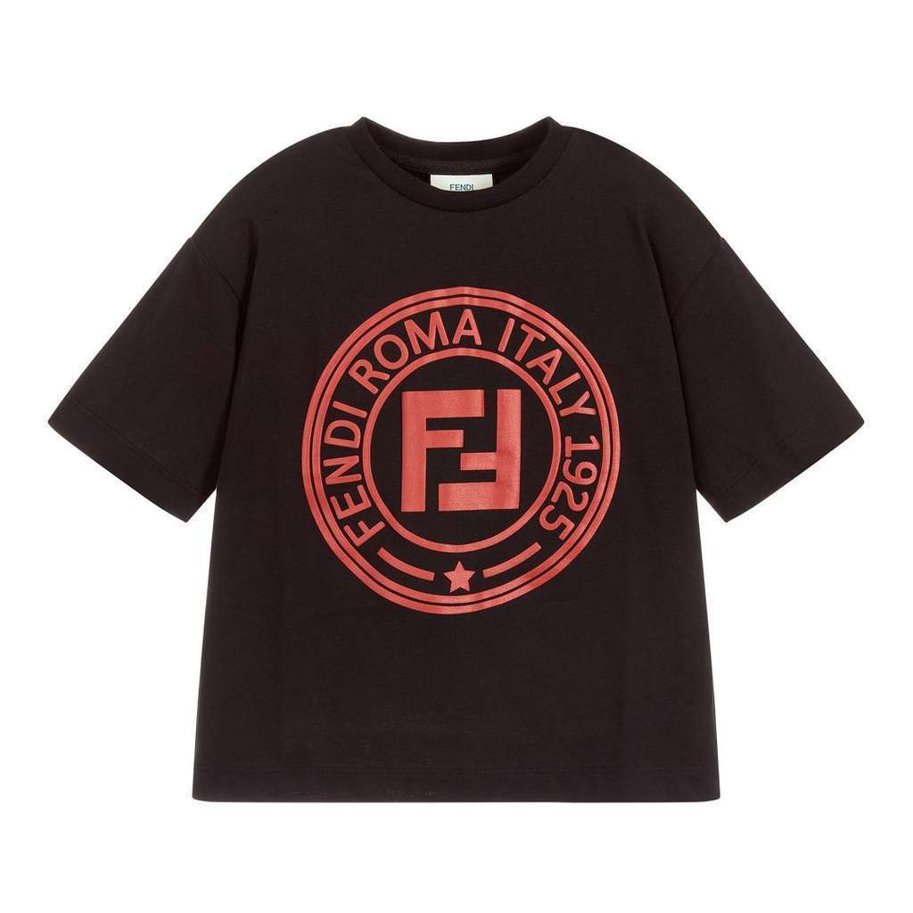 Fendi Black Logo T-Shirt-T-Shirt-Fendi-kids atelier