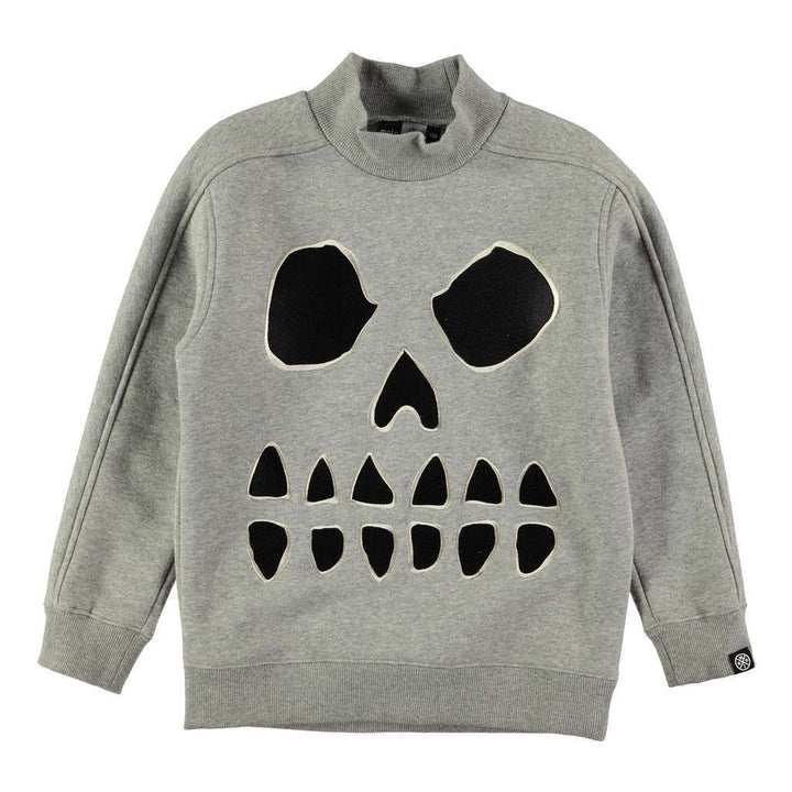 Molo Magne Grey Melange Sweaters-Sweaters-Molo-kids atelier
