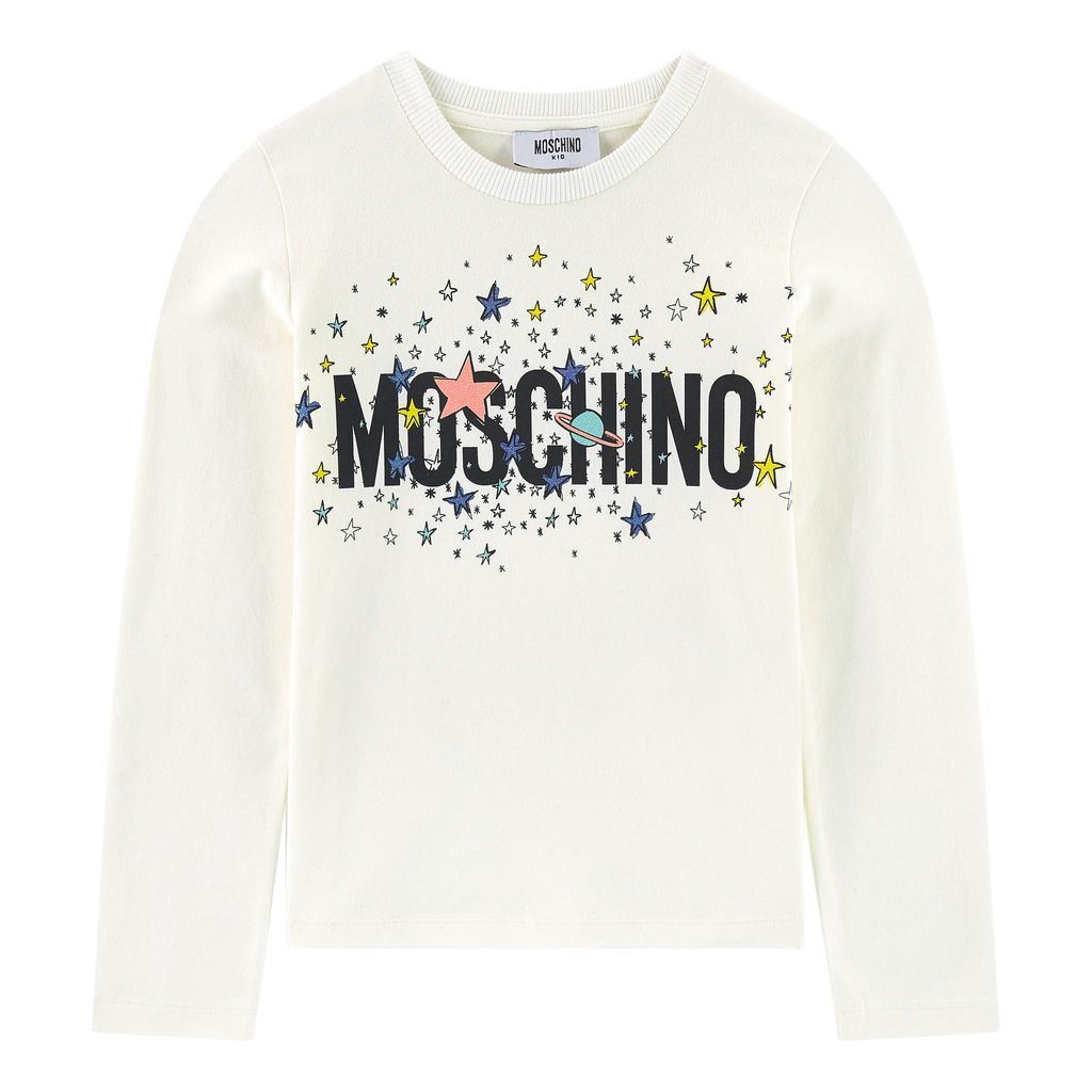 MOSCHINO OFFWHITE STAR LOGO GRAPHIC T-SHIRT-T-Shirt-Moschino-kids atelier