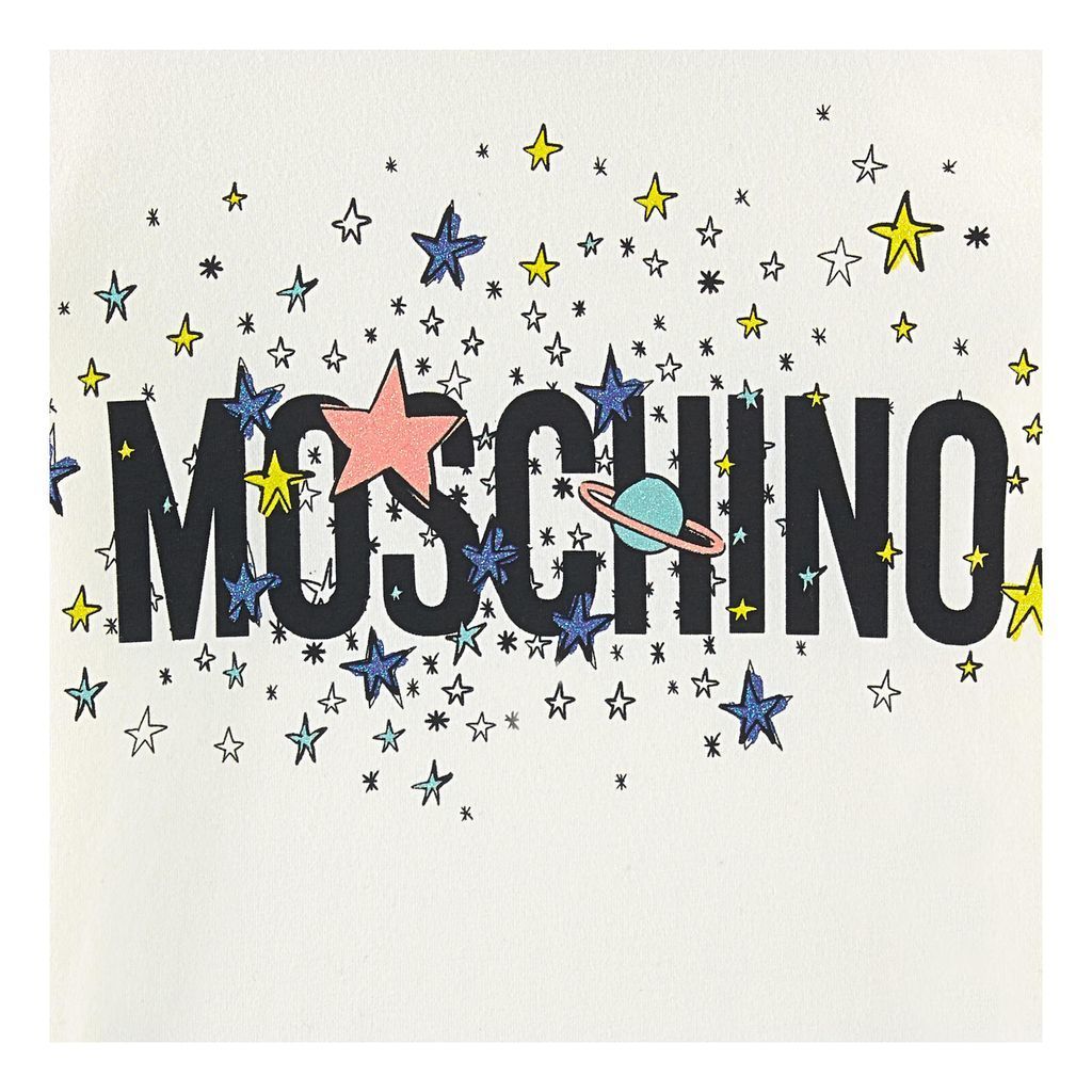 MOSCHINO OFFWHITE STAR LOGO GRAPHIC T-SHIRT-T-Shirt-Moschino-kids atelier