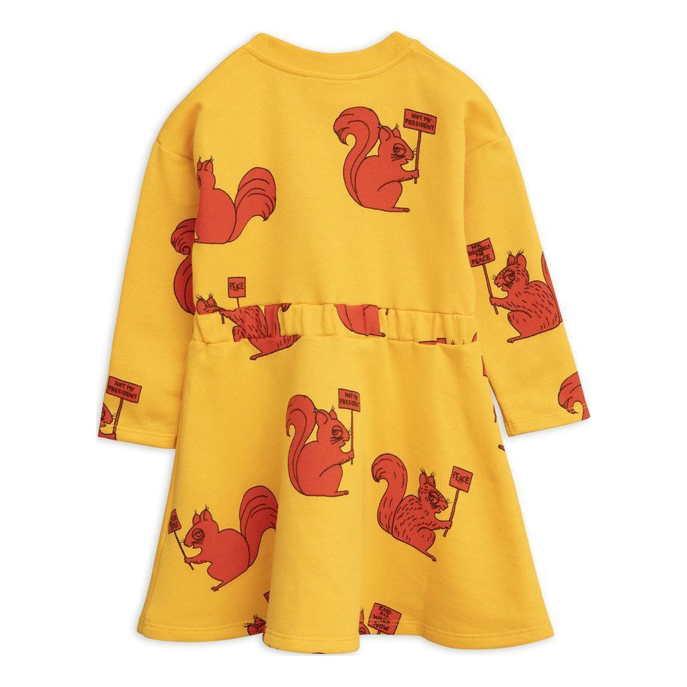 Mini Rodini Yellow Squirrel dress-Dresses-Mini Rodini-kids atelier