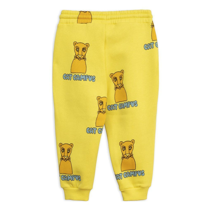 Mini Rodini Yellow Cat Sweatpants-Pants-Mini Rodini-kids atelier