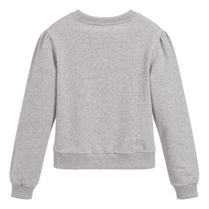 MOSCHINO GRAY LOGO STAR GRAPHIC SWEATSHIRT-Sweaters-Moschino-kids atelier