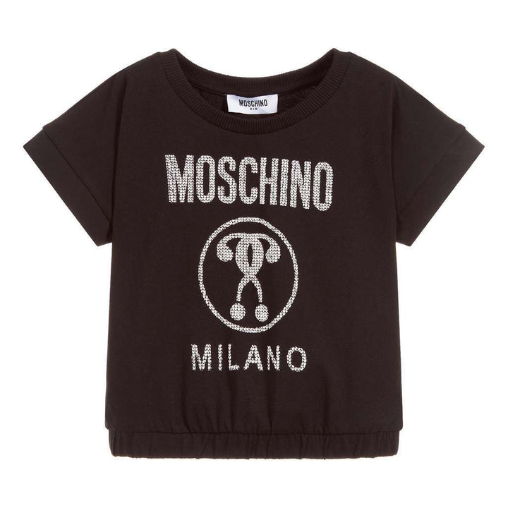 MOSCHINO BLACK MILANO GRAPHIC T-SHIRT-T-Shirt-Moschino-kids atelier