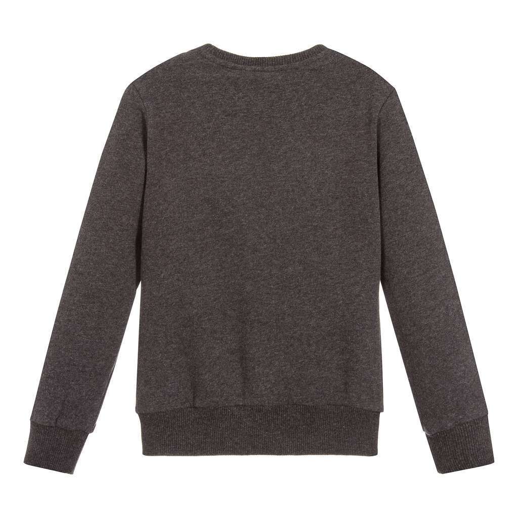 MOSCHINO GRAY LOGO ZIPPER POCKET SWEATSHIRT-Sweaters-Moschino-kids atelier