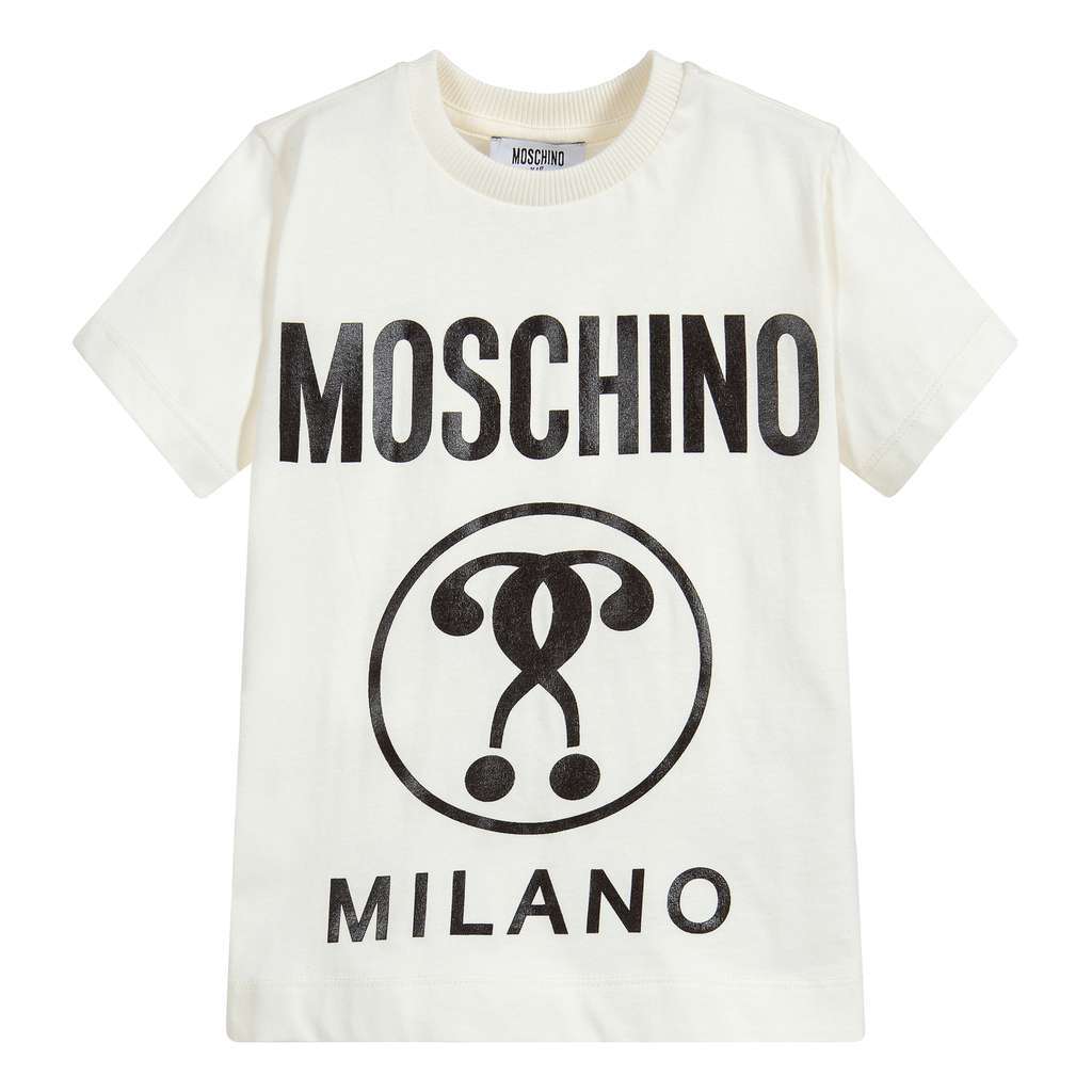 MOSCHINO OFFWHITE MILANO GRAPHIC T-SHIRT-T-Shirt-Moschino-kids atelier