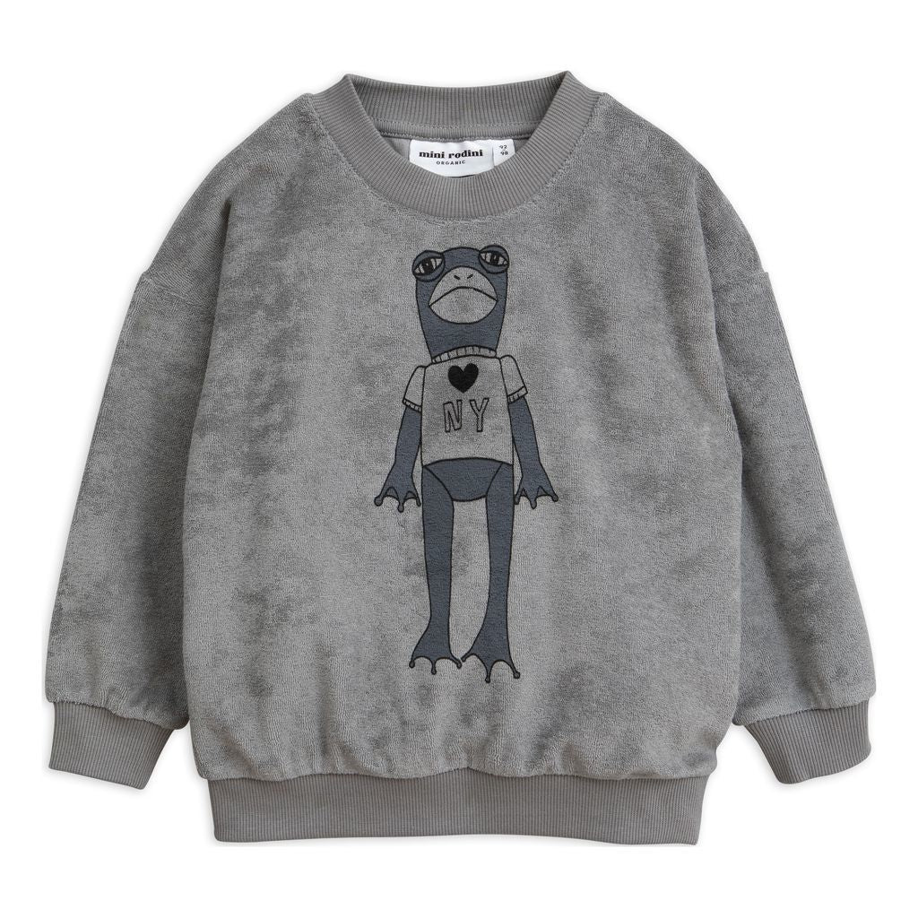 Mini Rodini Gray Frog Sweatshirt-Sweaters-Mini Rodini-kids atelier