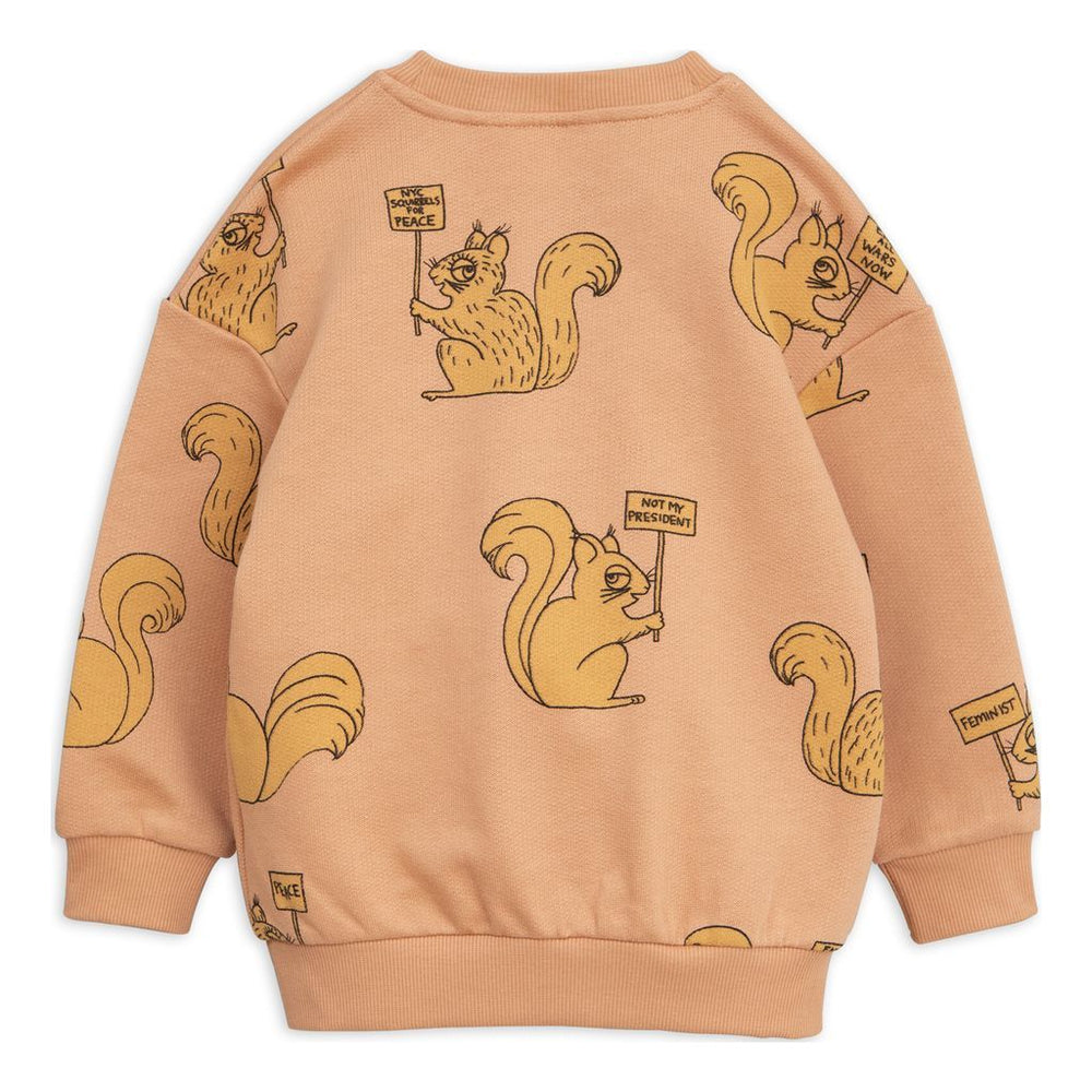 Mini Rodini Beige Squirrel Sweatshirt-Sweaters-Mini Rodini-kids atelier