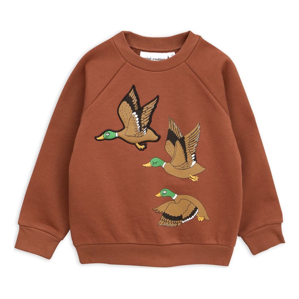 Mini Rodini Brown Duck Sweatshirt-Sweaters-Mini Rodini-kids atelier