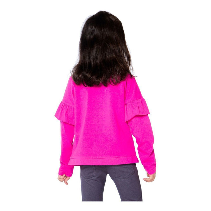 Deux Par Deux Pink Yarrow Frilled Top-T-Shirt-Deux Par Deux-kids atelier