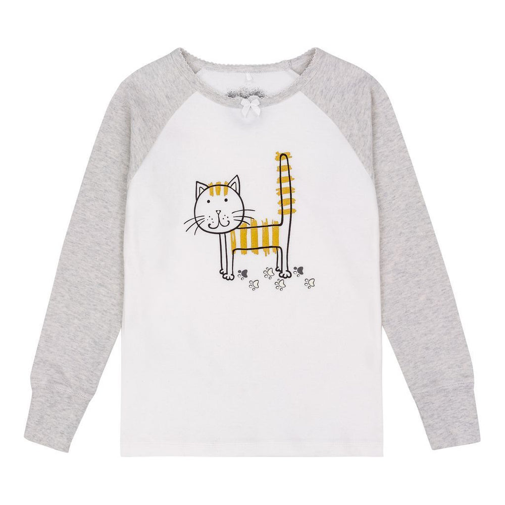 Deux Par Deux Light Gray Cat Pajamas-Pajamas-Deux Par Deux-kids atelier