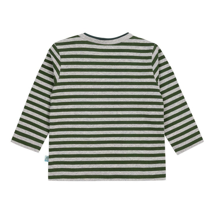 Deux Par Deux Gray Striped Forst T-shirt-T-Shirt-Deux Par Deux-kids atelier