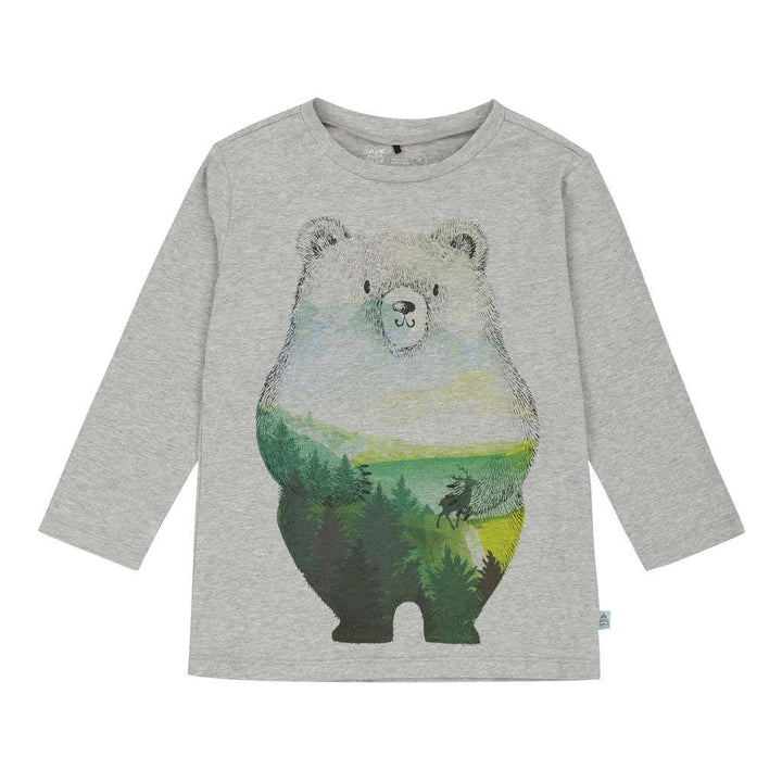Deux Par Deux Heather Gray Bear T-shirt-T-Shirt-Deux Par Deux-kids atelier