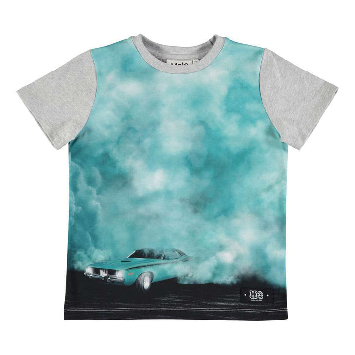 Molo Raddix Car And Turquoise Smoke T-shirt-T-Shirt-Molo-kids atelier