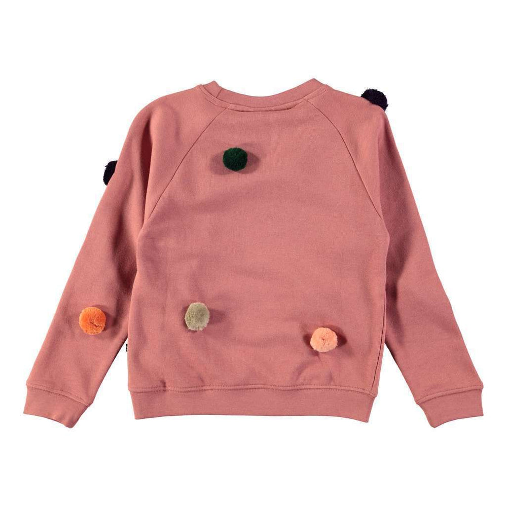Molo Marcella Blush Pom Pom Sweatshirt-Sweaters-Molo-kids atelier
