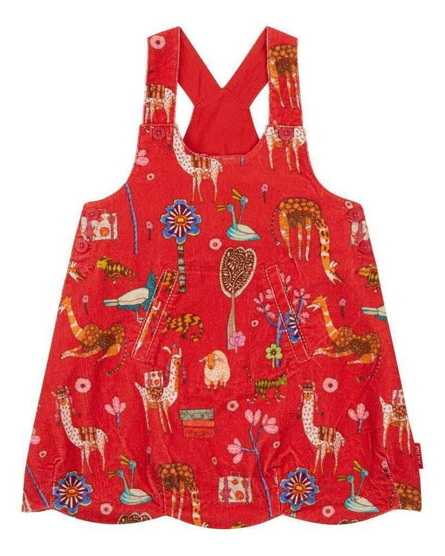 OILILY-Daimaa dress 24 aop Atlas mountain elements red-YF18GDR001-24-Default-Oilily-kids atelier