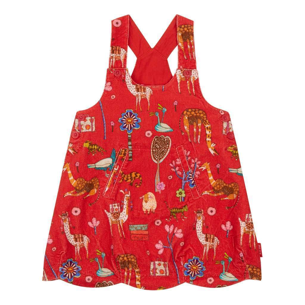 OILILY-Daimaa dress 24 aop Atlas mountain elements red-YF18GDR001-24-Default-Oilily-kids atelier