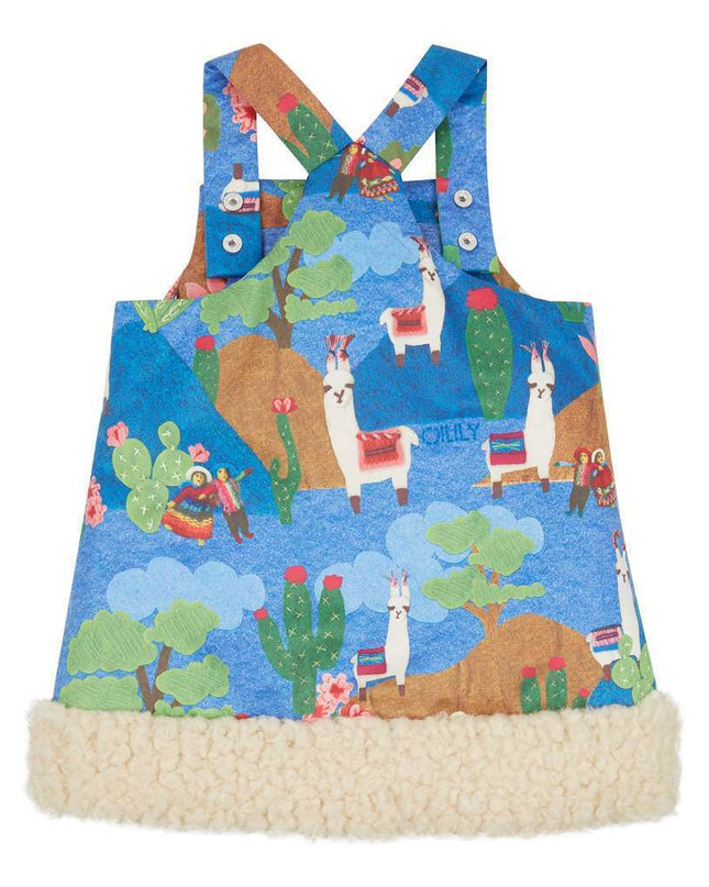 OILILY-Dalai pinafore 53 lama landscape blue-YF18GDR003-53-Default-Oilily-kids atelier