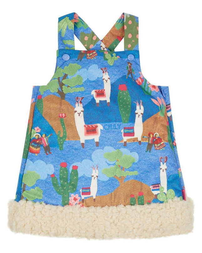 OILILY-Dalai pinafore 53 lama landscape blue-YF18GDR003-53-Default-Oilily-kids atelier