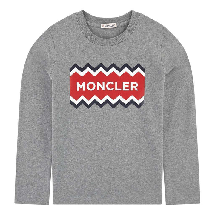 moncler-Gray Chevron Logo T-Shirt-d2-954-8023350-83092-987