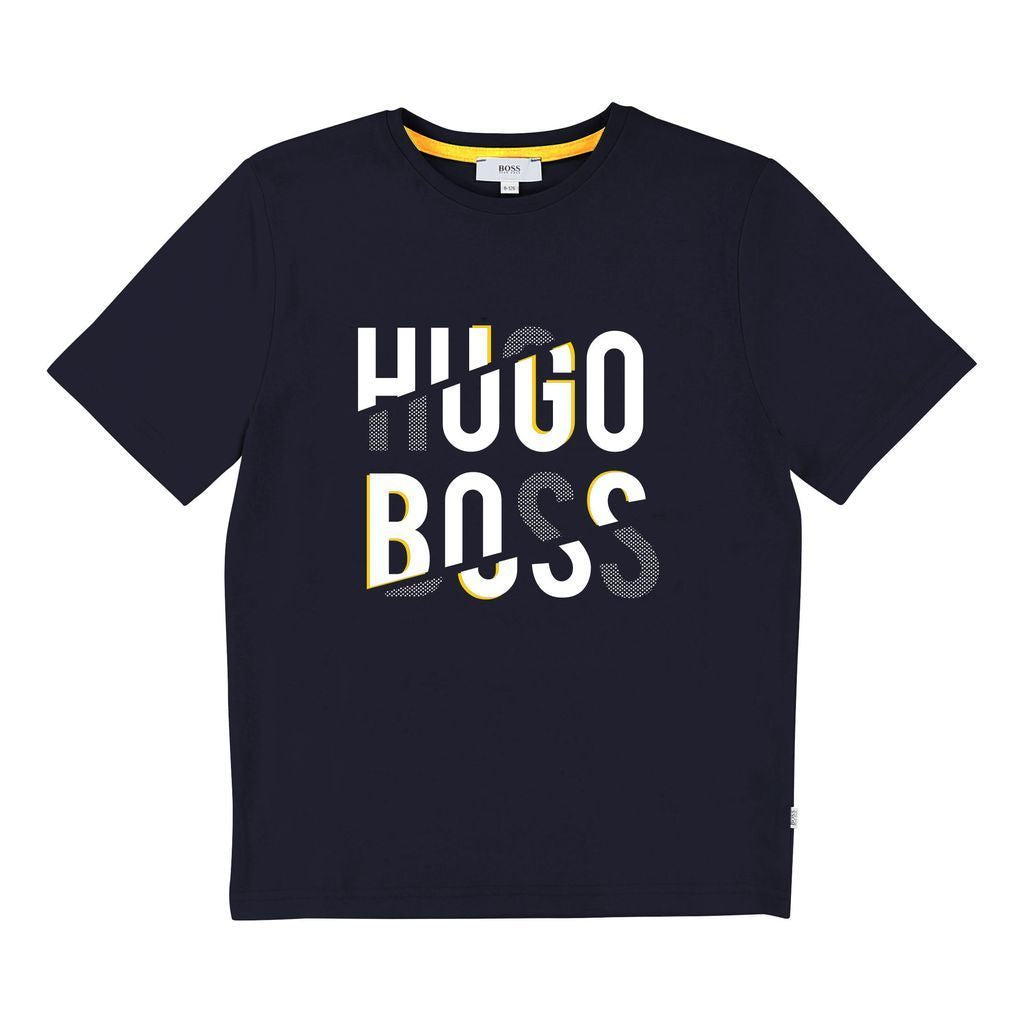 Boss Black Split Logo T-Shirt-T-Shirt-BOSS-kids atelier
