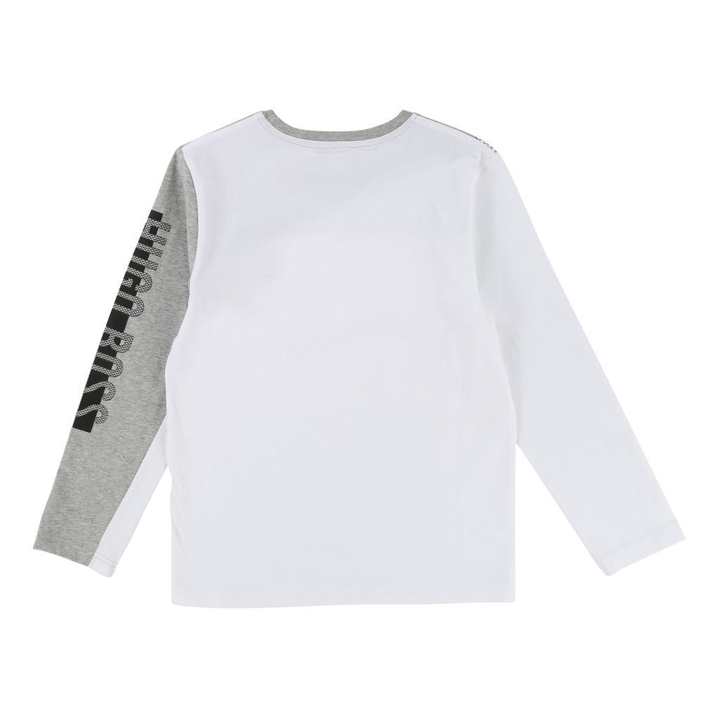 Boss White Split Gray T-Shirt-T-Shirt-BOSS-kids atelier