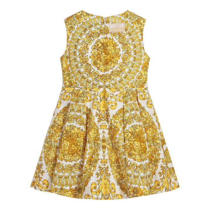 YOUNG VERSACE GOLD BAROCCO PRINT SLEEVELESS DRESS-Dresses-Young Versace-kids atelier