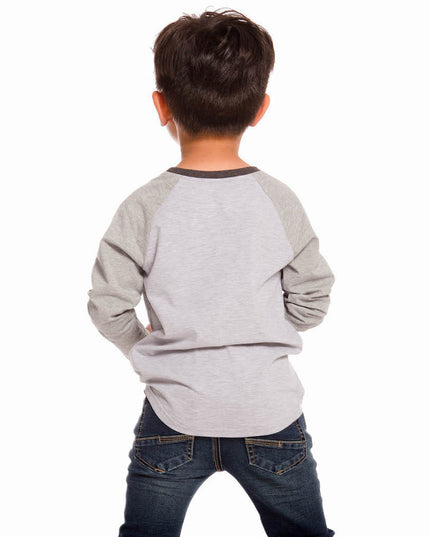  Deux Par Deux Light Grey Mix With Surfboards Printed Jersey Raglan Top-a30t72-191-