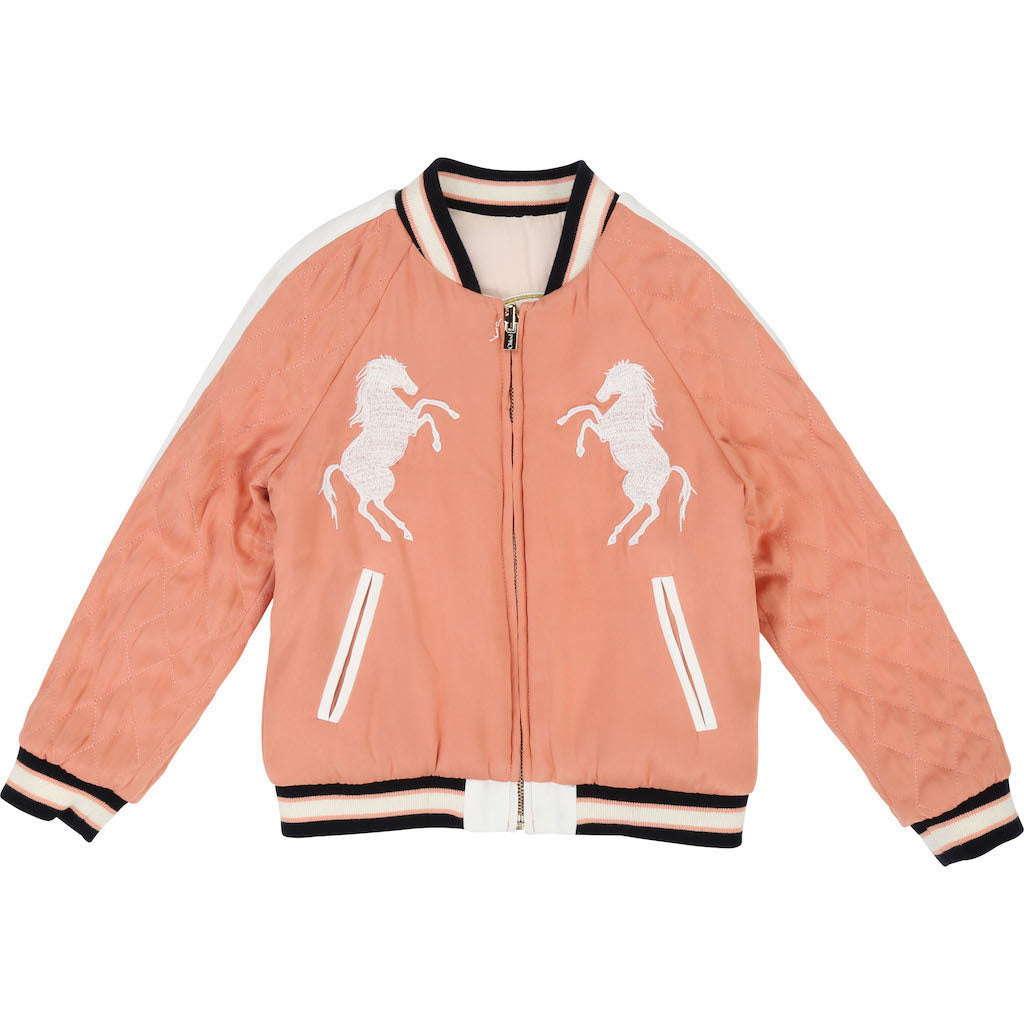 Chloe Brick Orange Reversible Horse Jacket