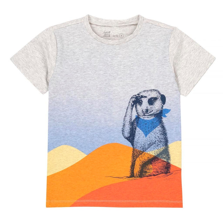 Deux Par Deux Light Grey Mix Desert Sloth T-shirt -a30u74-191-