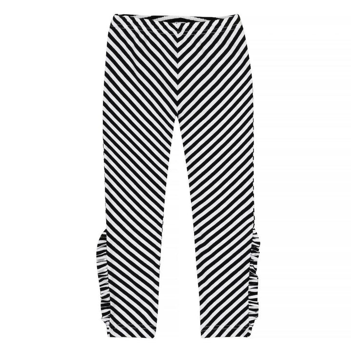 Deux Par Deux Black & White Stripe Leggings -a30j60-027-