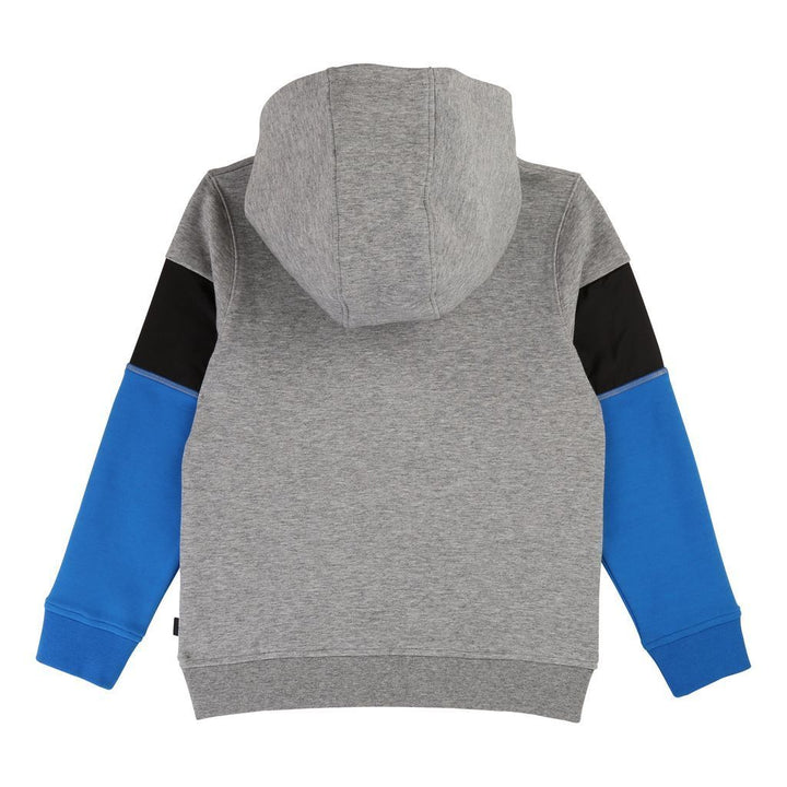 boss-Gray & Blue Hooded Sweatshirt-j25e23-m48