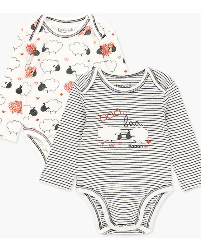 boboli-2-pack-bodysuit baby girl-set-148216-9126 striped black white