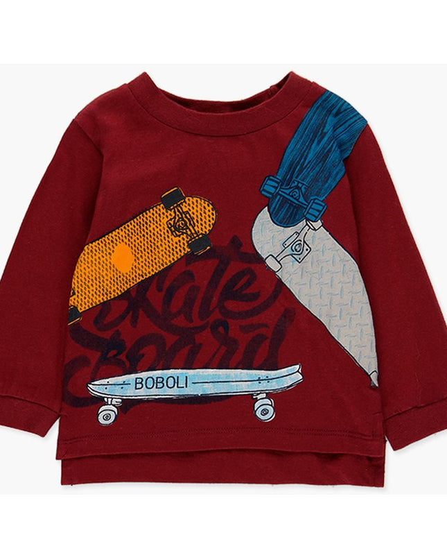 boboli-maroon-knit-t-shirt-318013-3640