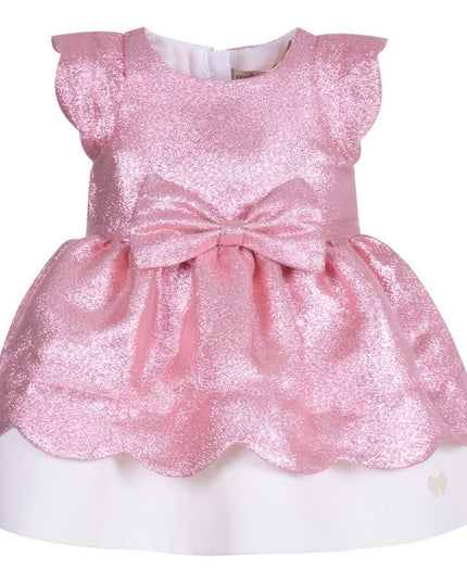 Pink Scalloped Bodice Dress+Bloomers