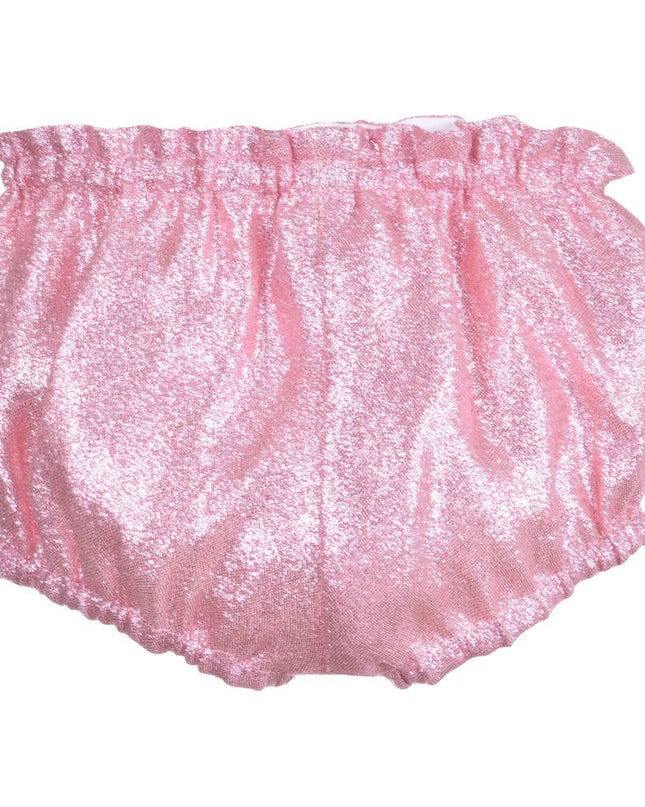 Pink Scalloped Bodice Dress+Bloomers