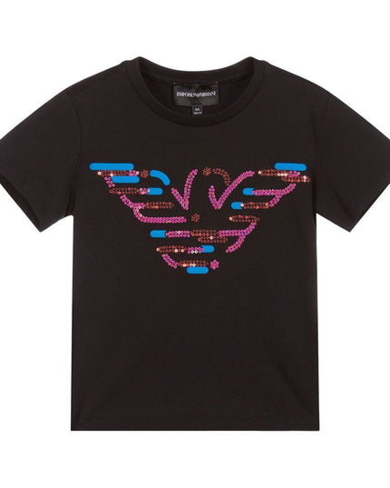 Black Sequin Logo T-shirt